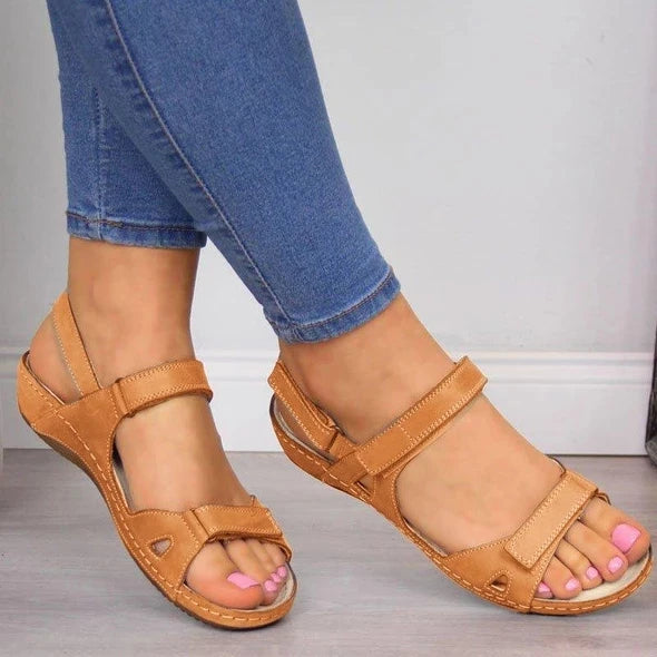 2025 NEW Sandals Women Summer Open Toe Comfy Super Soft Premium Orthopedic Low Heels Walking Sandals Fashion Sandals