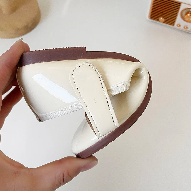 Children Princess Shoes Solid Color Concise Style Leisure Kids Flat Shoe Patent Leather Soft Flexiable Spring Girl's Shoe 27-36