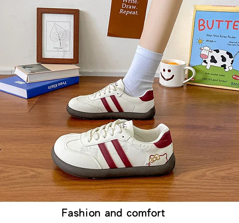 Women's Casual Outdoor Lace UpSport Shoes 2025 Spring Autumn Designer Korean Round Toe Sneakers Vulcanized Shoes Tenis De Mujer
