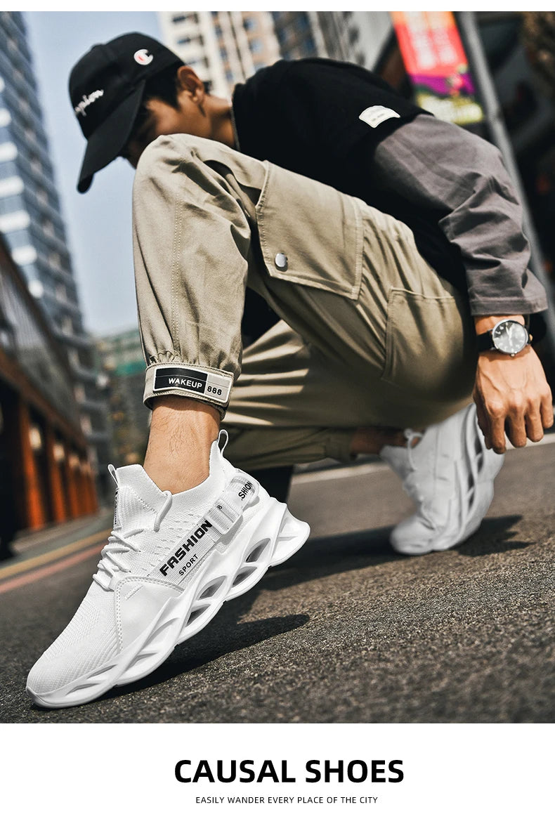 Sneakers Men Mesh Breathable Casual Men Shoes Unisex Light Soft Thick Sole Hole Couple Shoes Athletic Sneakers Women Shoes