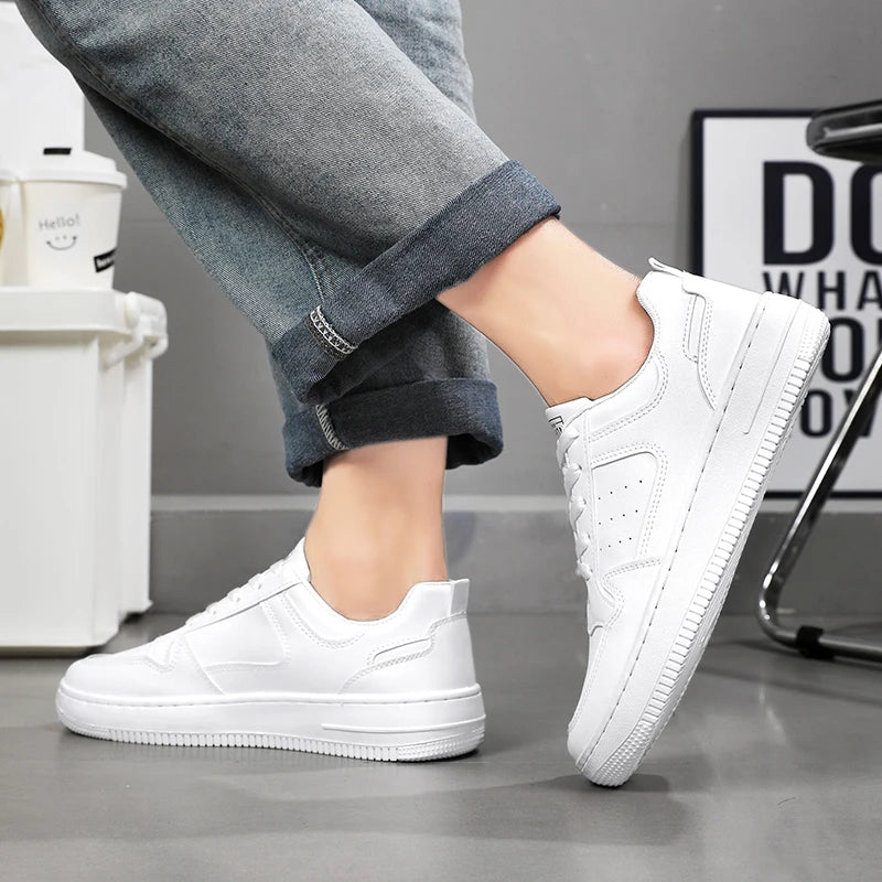 Men's Shoes Explosion Thick Soled Leather Small White Shoes Men's Trendy Shoes with Fashion Board Shoes Street Casual Shoes