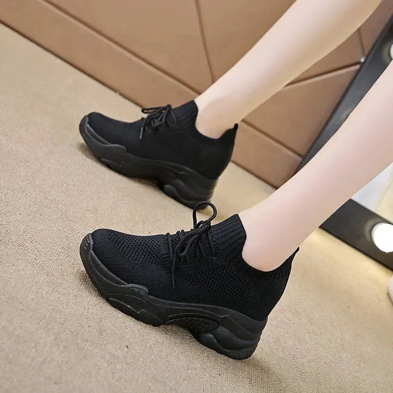 Hidden Heels Women Platform Sneakers Mesh Breathable Casual Shoes for Women Fashion Outdoor Women Running Shoes tenis de mujer