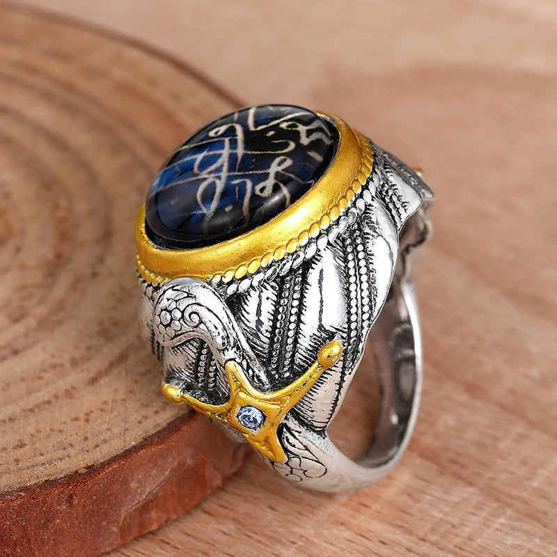 CAOSHI Vintage Male/Female Finger Ring Hyperbole Design Two Tone Carve Pattern Punk Rings Unisex Women/Men Jewelry Drop Shipping