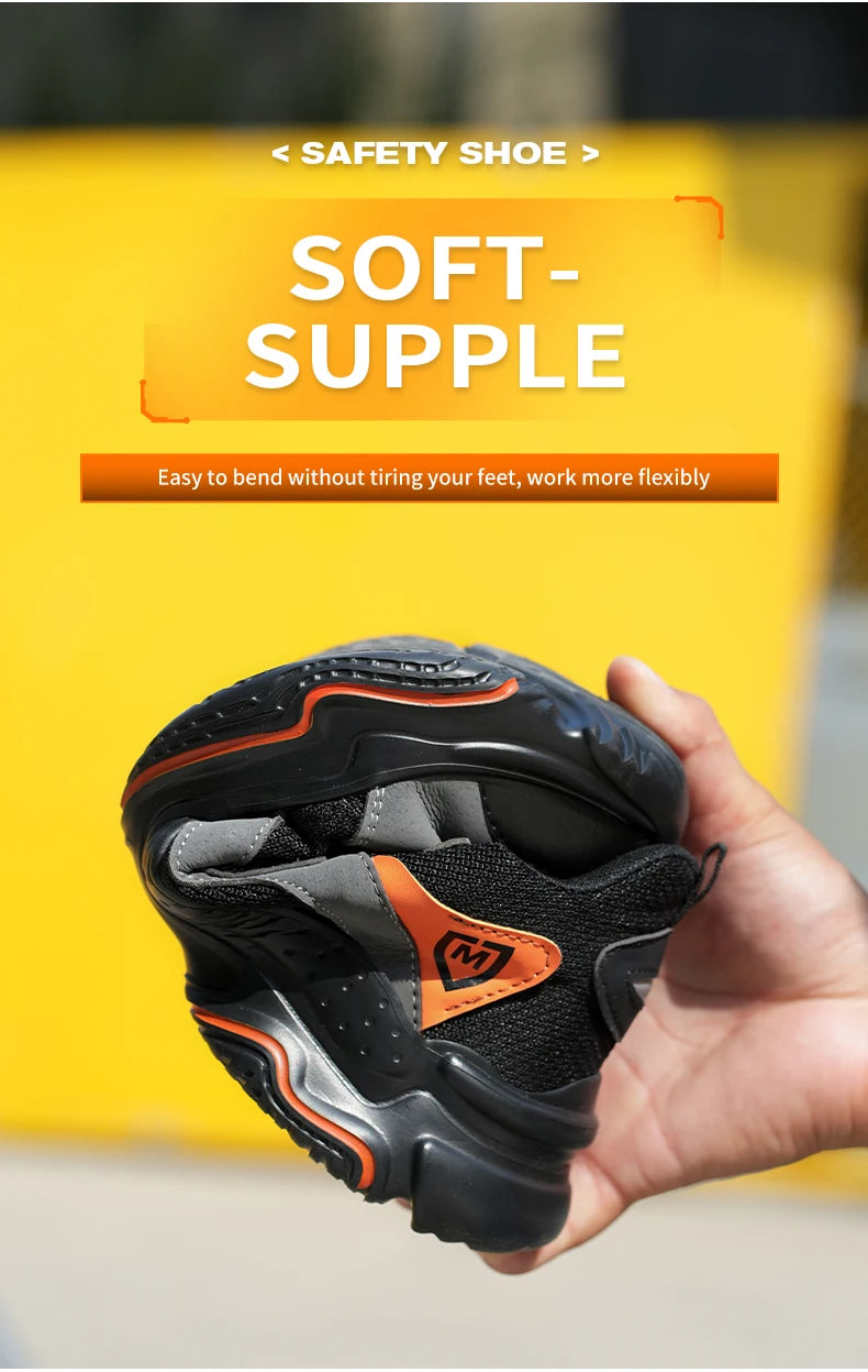 Work Sneakers for Men Safety Shoes Anti-smash Anti puncture Indestructible Shoes Breathable comfort Steel Toe Protection Shoes