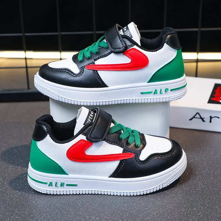 Children's Rotating Button Sports Shoes Breathable Mesh Single Net Shoe Summer New Arrival Middle Large Children Flat Shoes