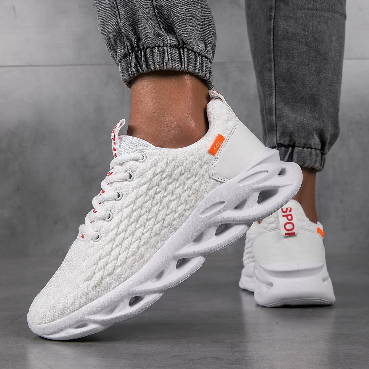 MAEDEF Summer Men's High Quality Sneaker Casual Sport Tennis Shoes Solid Color Breathable Lace-up Outdoor Running Training Shoes