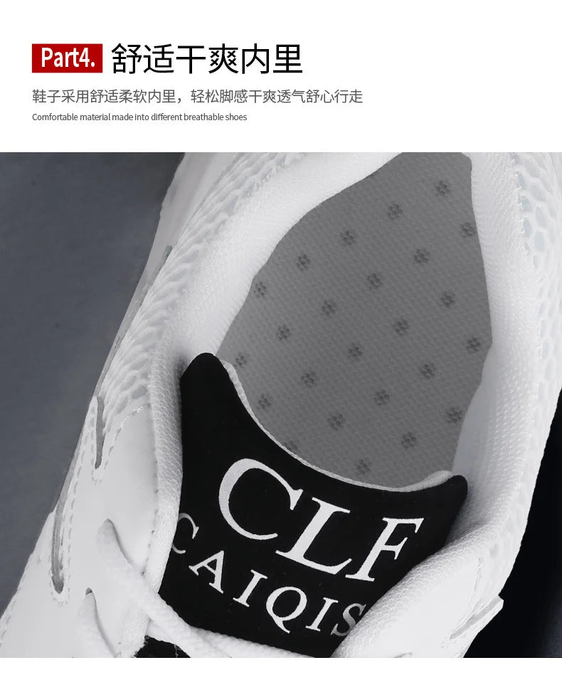 Mesh Men's Sneakers white summer platform sneakers Stylish Lace-up Male Sneaker Breathable Man Tenis Footwear men's sports shoes