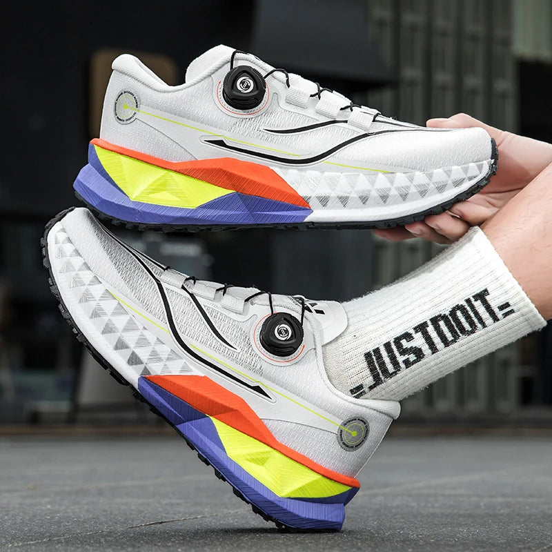 2025 New Lightweight Outdoor Casual Sports Shoes With Rotating Buckle Carbon Plate And Popcorn Outsole Running Shoes For Men