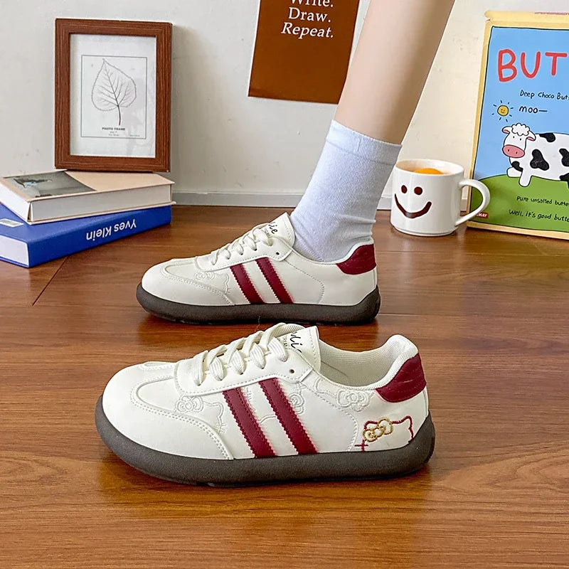 Women's Casual Outdoor Lace UpSport Shoes 2025 Spring Autumn Designer Korean Round Toe Sneakers Vulcanized Shoes Tenis De Mujer