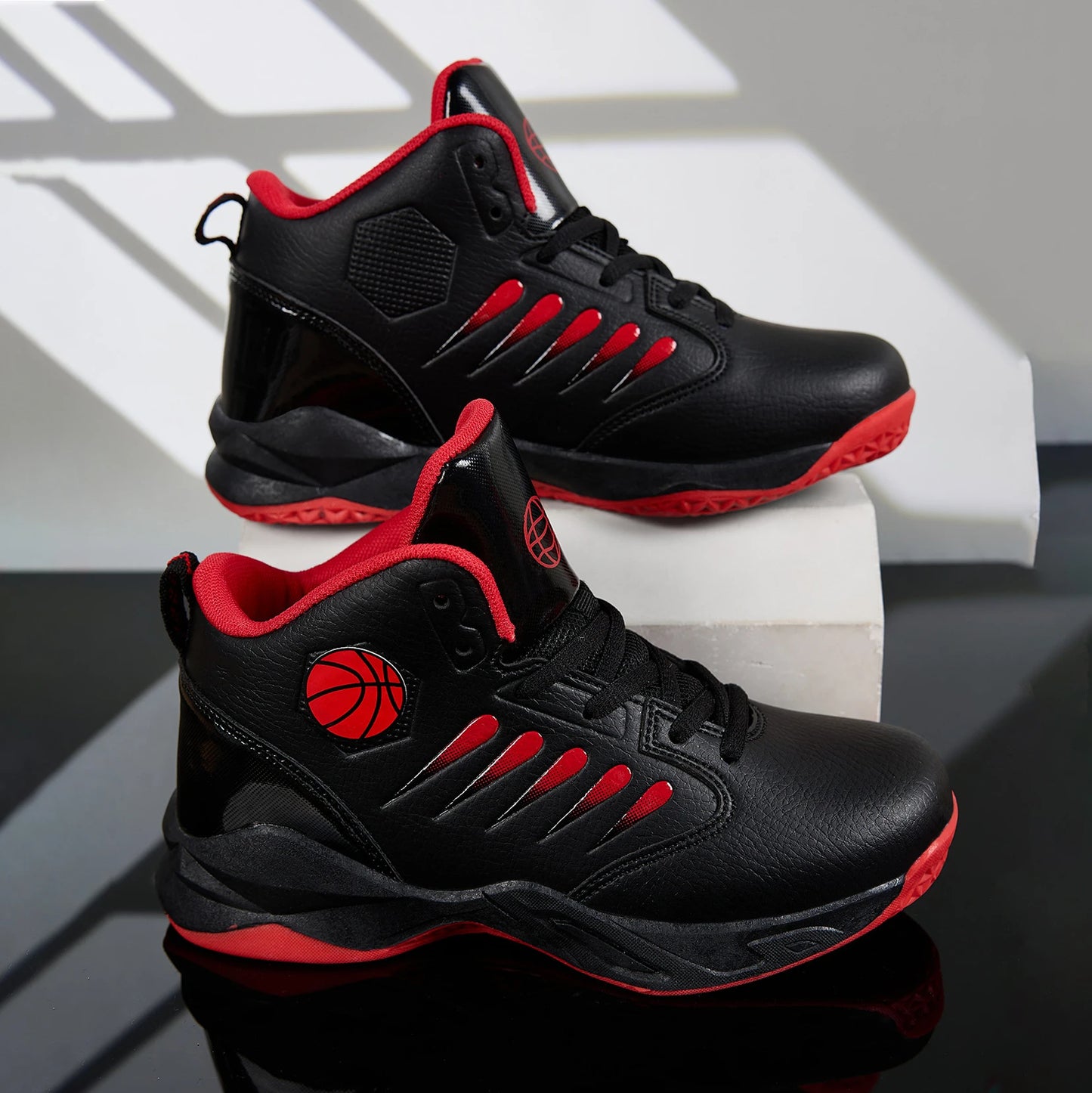 Kids High-Top Basketball Shoes - Anti-Slip Breathable Athletic Sneakers
