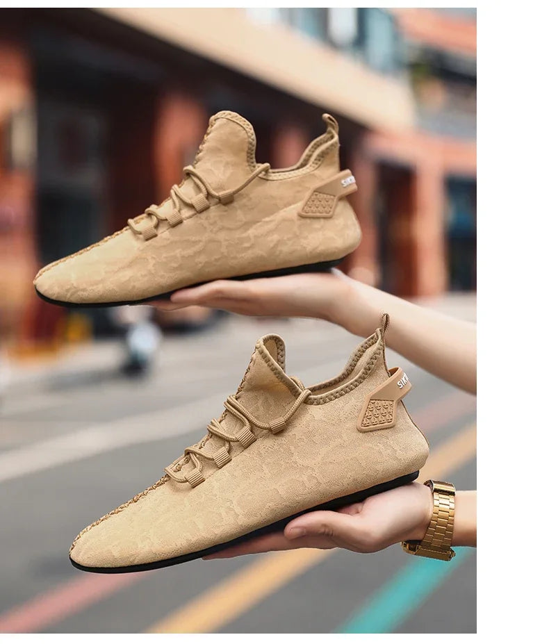 2024 Fashion Simple Designer Mens Shoes Casual Soft Sole Lace Up Breathable Light Comfortable Outdoor Walking Shoes Men Loafers