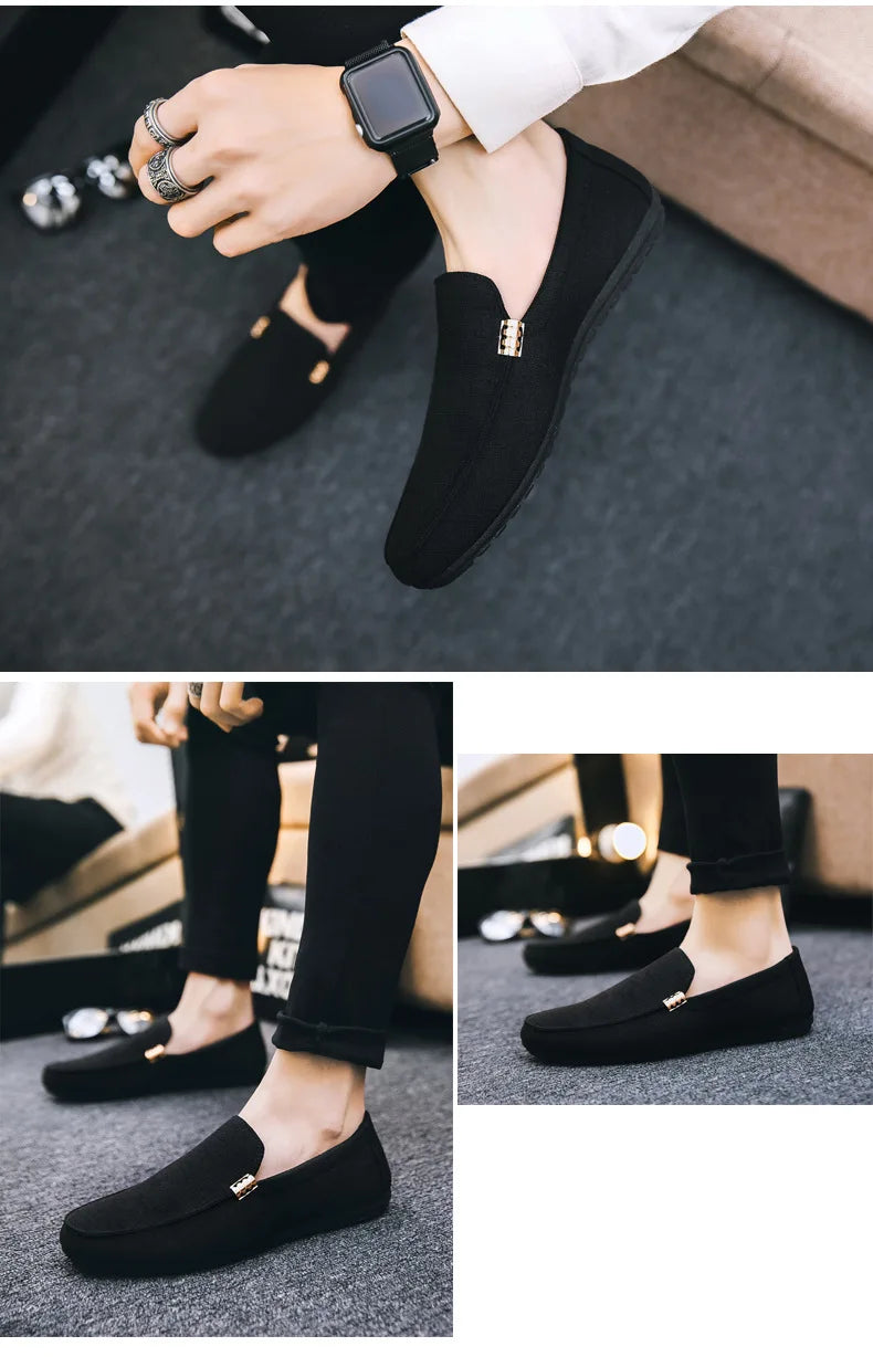 Shoes Men Casual Comfort Men Shoes Denim Male Shoes Adult Footwear 2023 New Men Loafers Canvas Shoes Men Sneakers Driving Shoes