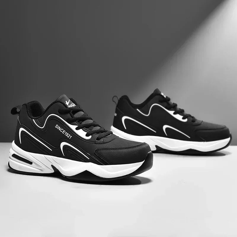Men's Waterproof Leather Sneakers - Outdoor Walking Sports Shoes
