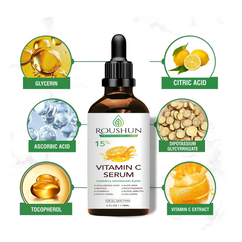 118ml Vitamin C SerumFace Care Skin Care Essence Liquid Hydrating Moisturizing EssenceTO Body, Eye, Face, HandEssential Oil