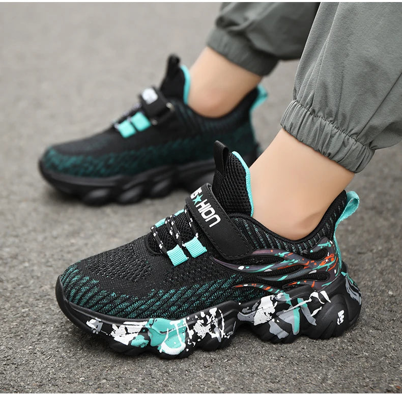 Autumn Children Fashion Sports Shoes High Quality Outdoor Sneakers Boys Girls PU Leisure Trainers Shoes Kids Casual Sneaker