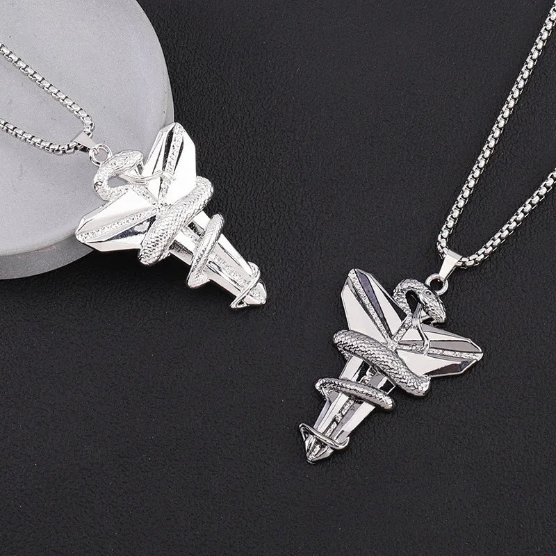 2023 Necklace for Men Basketball Fans Commemorative Necklace Pendant Snake Mamba Cross Jewelry Tide Daily Wearing