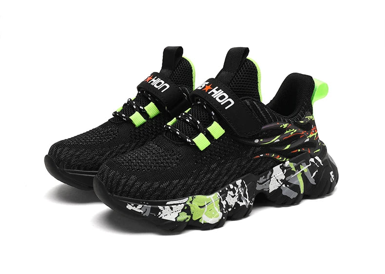 Autumn Children Fashion Sports Shoes High Quality Outdoor Sneakers Boys Girls PU Leisure Trainers Shoes Kids Casual Sneaker