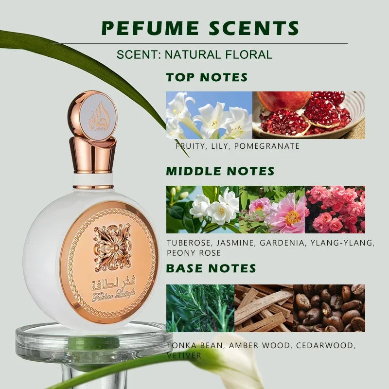 100ml Original Arab Perfumes High Quality For Unisex Spray Arabic Perfume Dating Lasting Fruity Fragrance Eau De Parfum Present