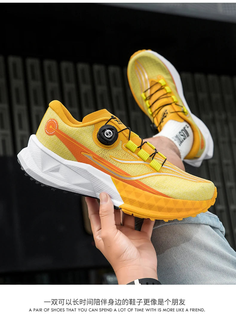 2025 New Lightweight Outdoor Casual Sports Shoes With Rotating Buckle Carbon Plate And Popcorn Outsole Running Shoes For Men