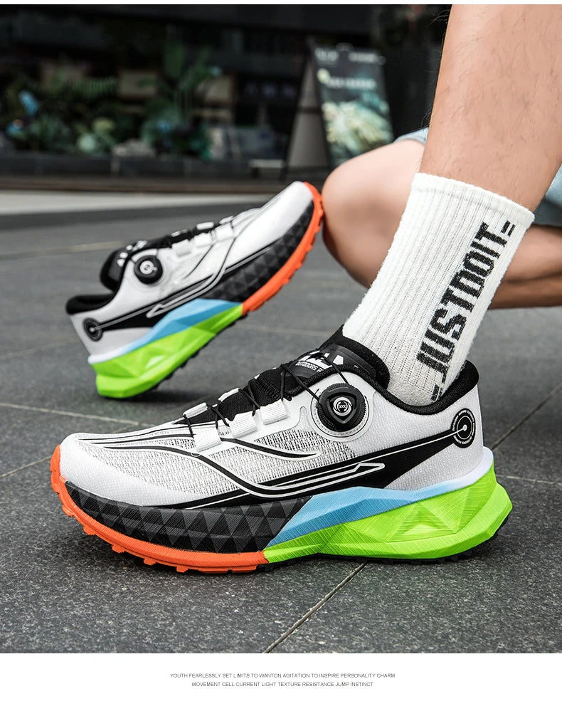 2025 New Lightweight Outdoor Casual Sports Shoes With Rotating Buckle Carbon Plate And Popcorn Outsole Running Shoes For Men