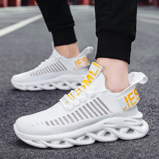 YRZL Men Shoes Sport Comfortable Sneakers Breathable Couple Running Shoes Women Tenis Sports Shoe White Walking Man Sneakers