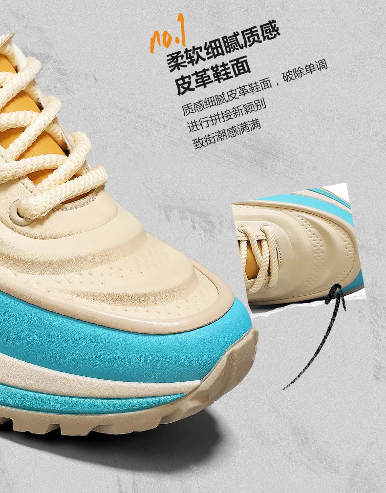 New Shoes for Men Chunky Sneaker Thick-soled Casual Sport Shoes Street Trend Colors Height Increasing Platform Shoes