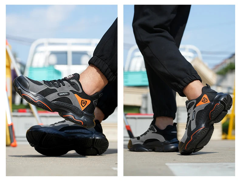 Work Sneakers for Men Safety Shoes Anti-smash Anti puncture Indestructible Shoes Breathable comfort Steel Toe Protection Shoes
