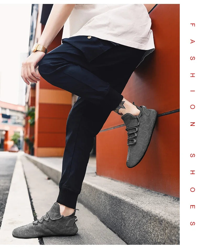 2024 Fashion Simple Designer Mens Shoes Casual Soft Sole Lace Up Breathable Light Comfortable Outdoor Walking Shoes Men Loafers