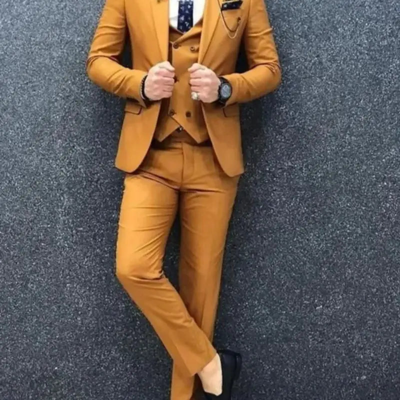 Three-piece Men Suit Spring and Autumn High Quality Custom Made Business Wedding PromBlazer Sets Slim Fit Costume Homme