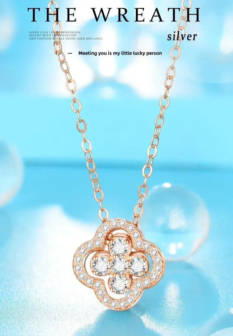 18K Gold Plated Fashion Classic Viral Clovers Pendant Necklace 2 in 1 Convertible women Titanium Steel Jewelry Accessories Gifts