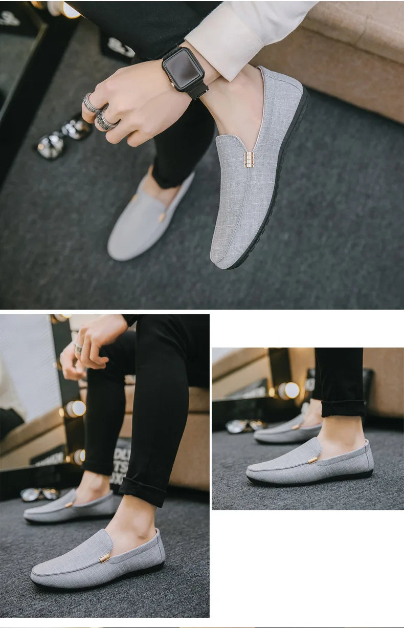 Shoes Men Casual Comfort Men Shoes Denim Male Shoes Adult Footwear 2023 New Men Loafers Canvas Shoes Men Sneakers Driving Shoes
