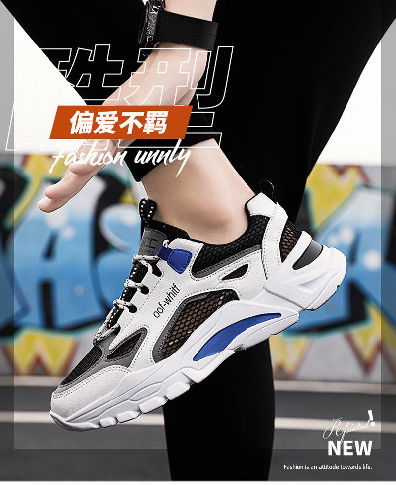 Summer Mesh Men's Breathable Shoes Sneaker Men's Summer Thin Single Mesh Plus Size Teenagers Junior High School Student Mesh Shoes