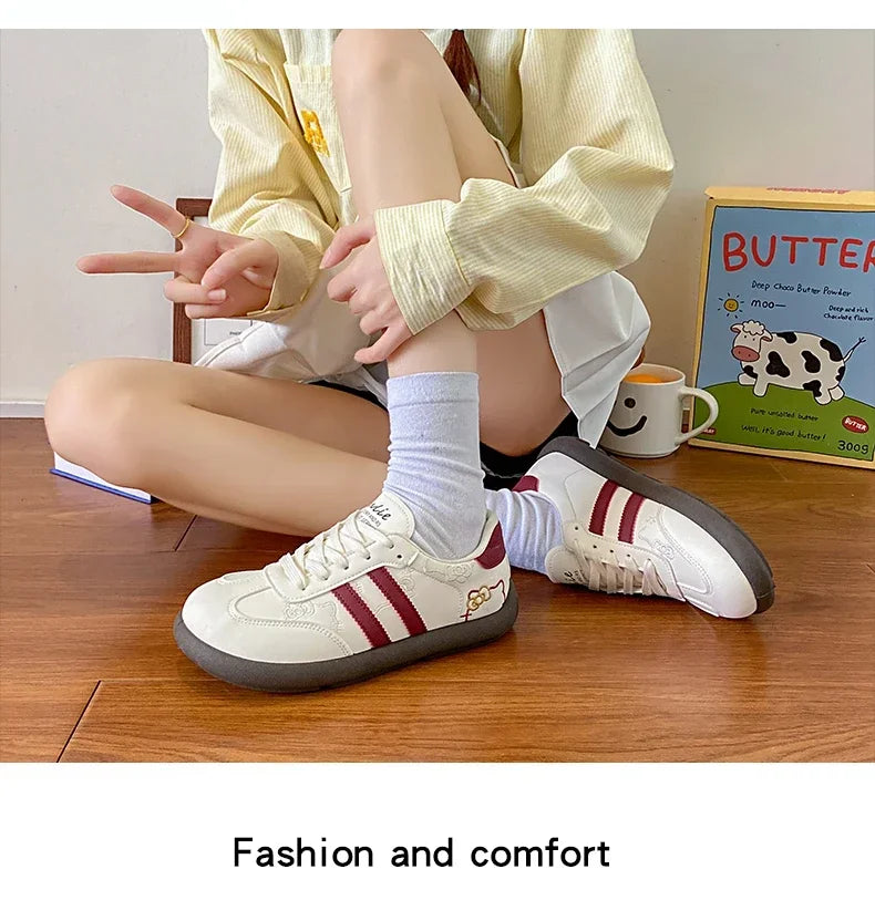 Women's Casual Outdoor Lace UpSport Shoes 2025 Spring Autumn Designer Korean Round Toe Sneakers Vulcanized Shoes Tenis De Mujer