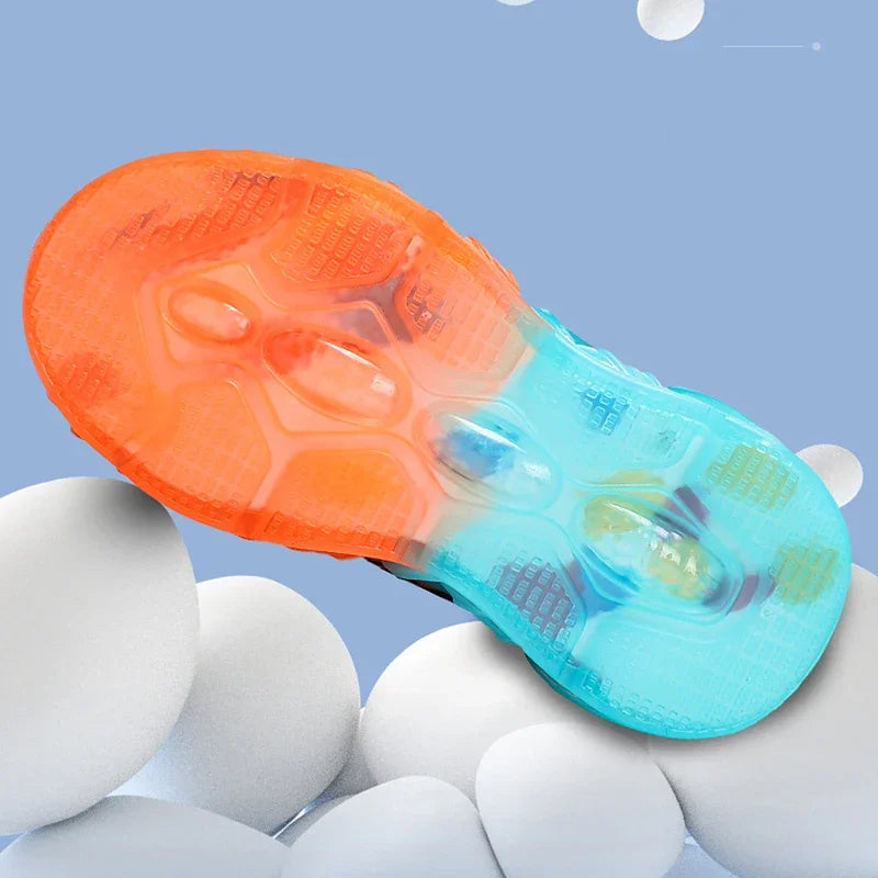 Kids Sneakers Anti-skid Leather for Boys Orange Casual Children Shoes with Fashion Running Walking Lightweight Dragon Pattern