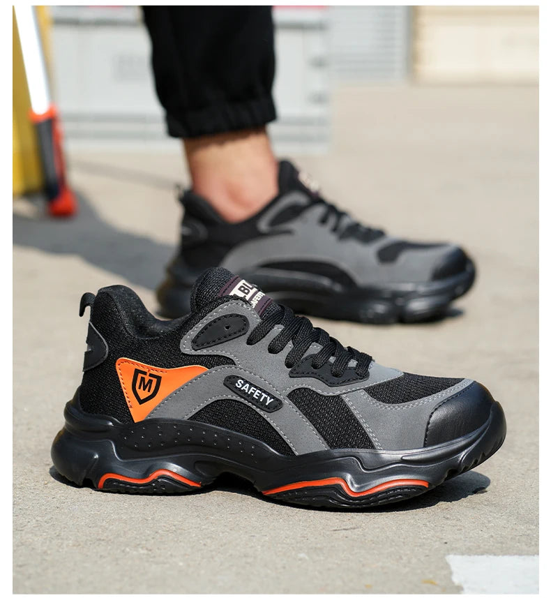 Work Sneakers for Men Safety Shoes Anti-smash Anti puncture Indestructible Shoes Breathable comfort Steel Toe Protection Shoes