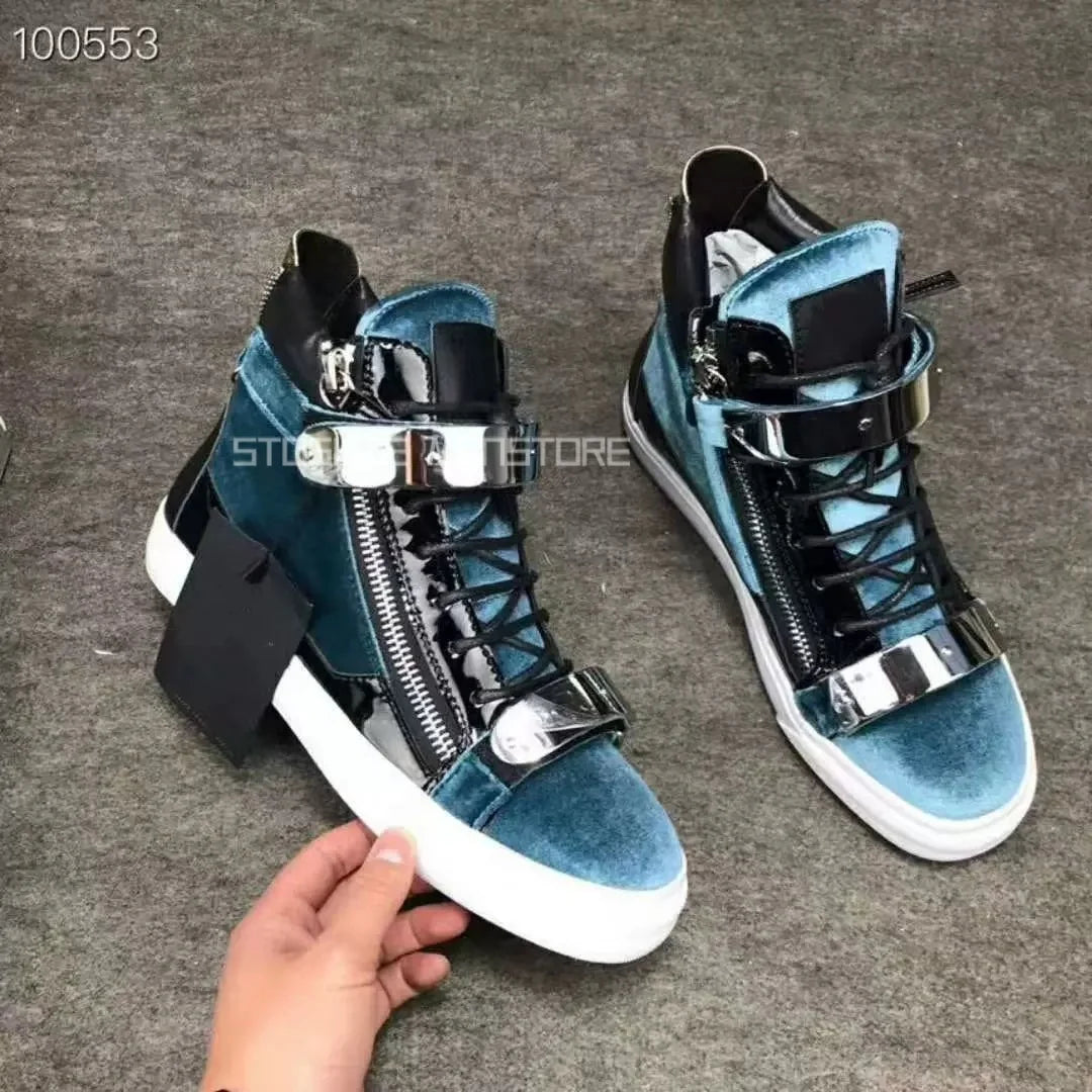 Men's Canvas Patchwork Sneakers - Breathable Casual Sports Shoes Size 46