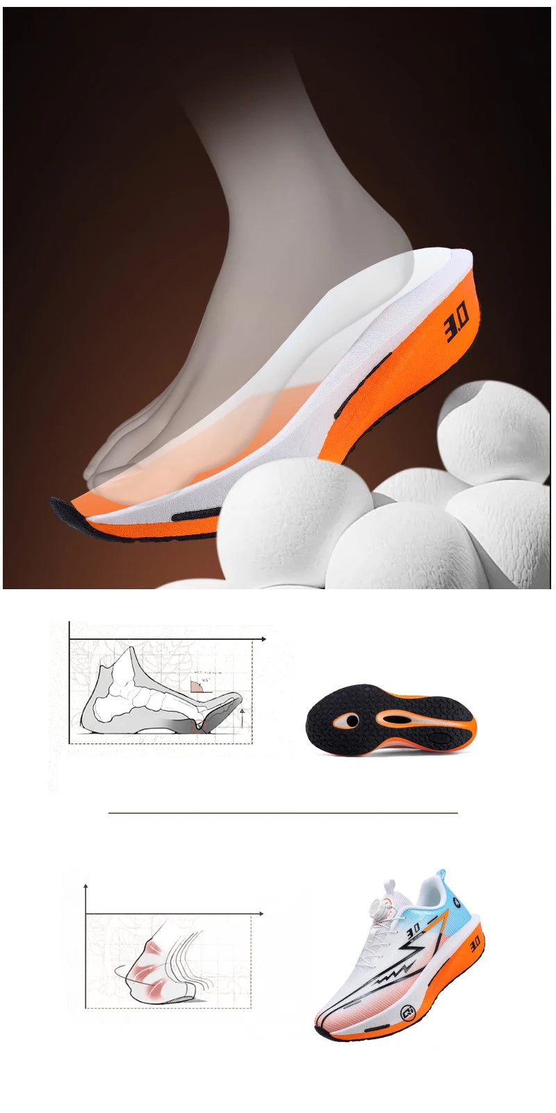 Men's Sports Shoes Sneakers Carbon Plate Running Shoes Male Marathon Racing Shock-absorbing Athletics Training Shoes for Women