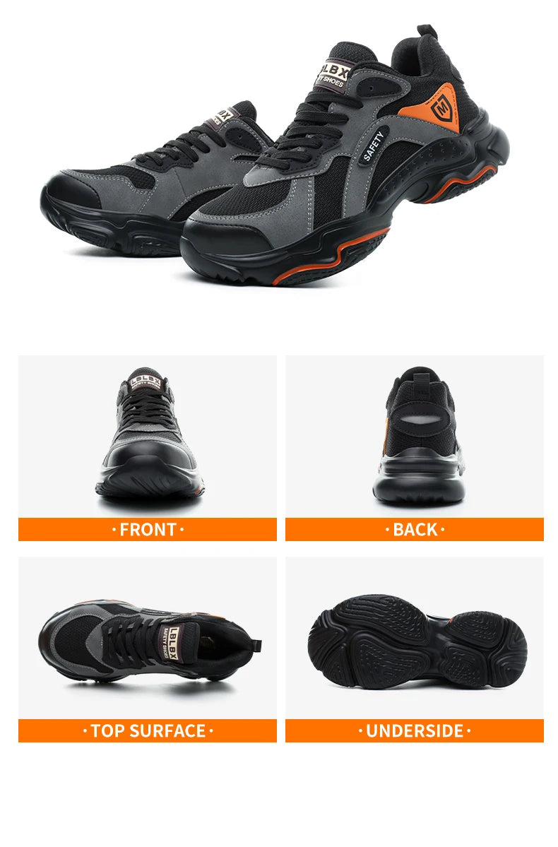 Work Sneakers for Men Safety Shoes Anti-smash Anti puncture Indestructible Shoes Breathable comfort Steel Toe Protection Shoes