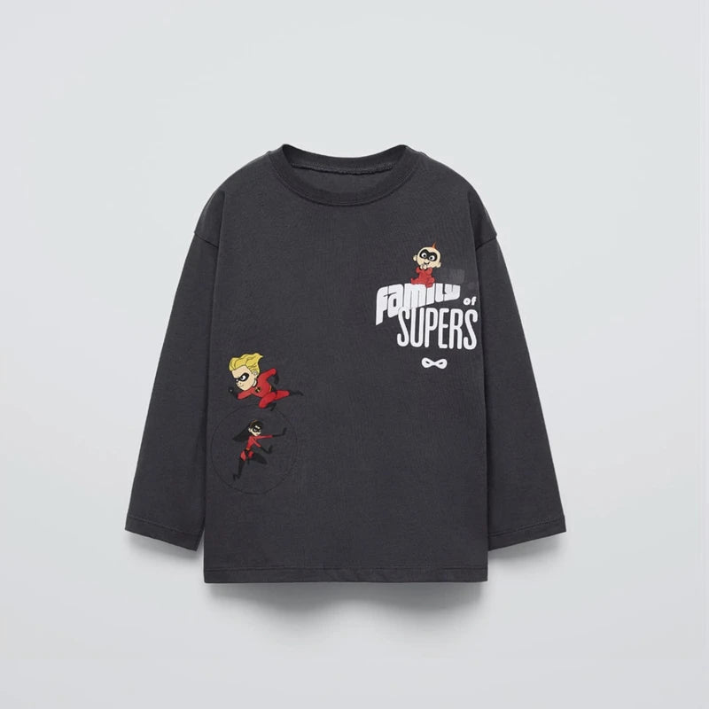 Black TShirt For Boys Child Round Neck Short Sleeve Tops New Toddler New Fashion Printed Tees Kids Thin Loose Casual Costume