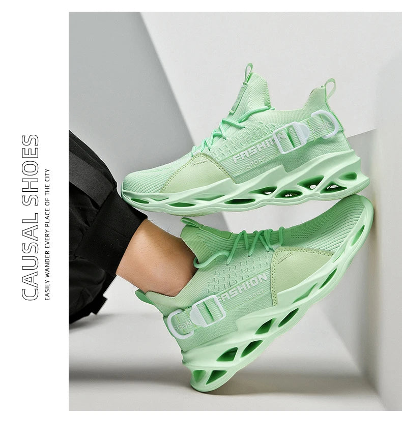 Sneakers Men Mesh Breathable Casual Men Shoes Unisex Light Soft Thick Sole Hole Couple Shoes Athletic Sneakers Women Shoes