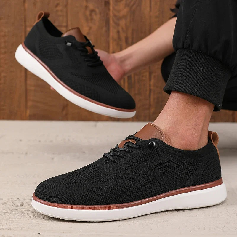 Fashionable Avant Garde Men's Sports Shoes Knitted Mesh Breathable Trendy Appearance Flat Shoes Versatile Street Casual Shoes