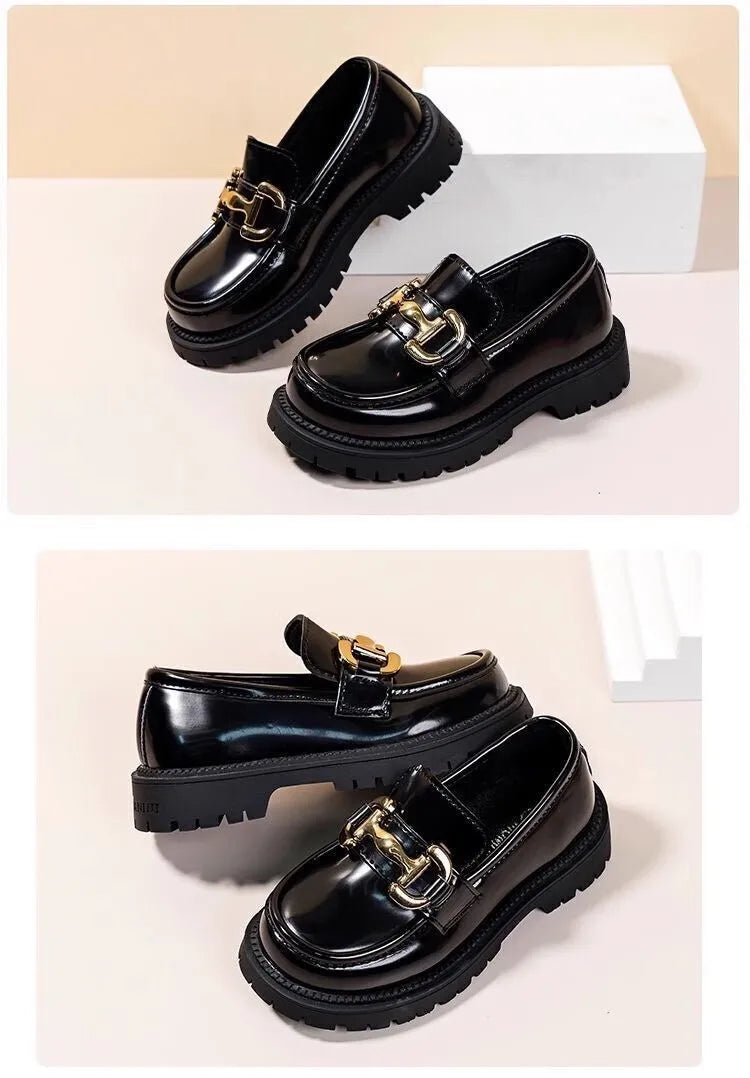 Girls' leather shoes princess shoes spring and autumn loafers non-slip soft-soled fashionable shoes