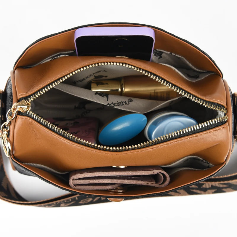 Women High Quality Soft Leather Shoulder Bags Luxury Designer Purses Crossbody Bag Ladies Vintage Messenger Commuting Sac A Main