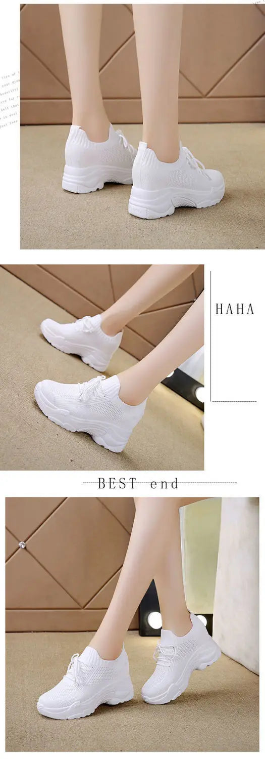 Hidden Heels Women Platform Sneakers Mesh Breathable Casual Shoes for Women Fashion Outdoor Women Running Shoes tenis de mujer