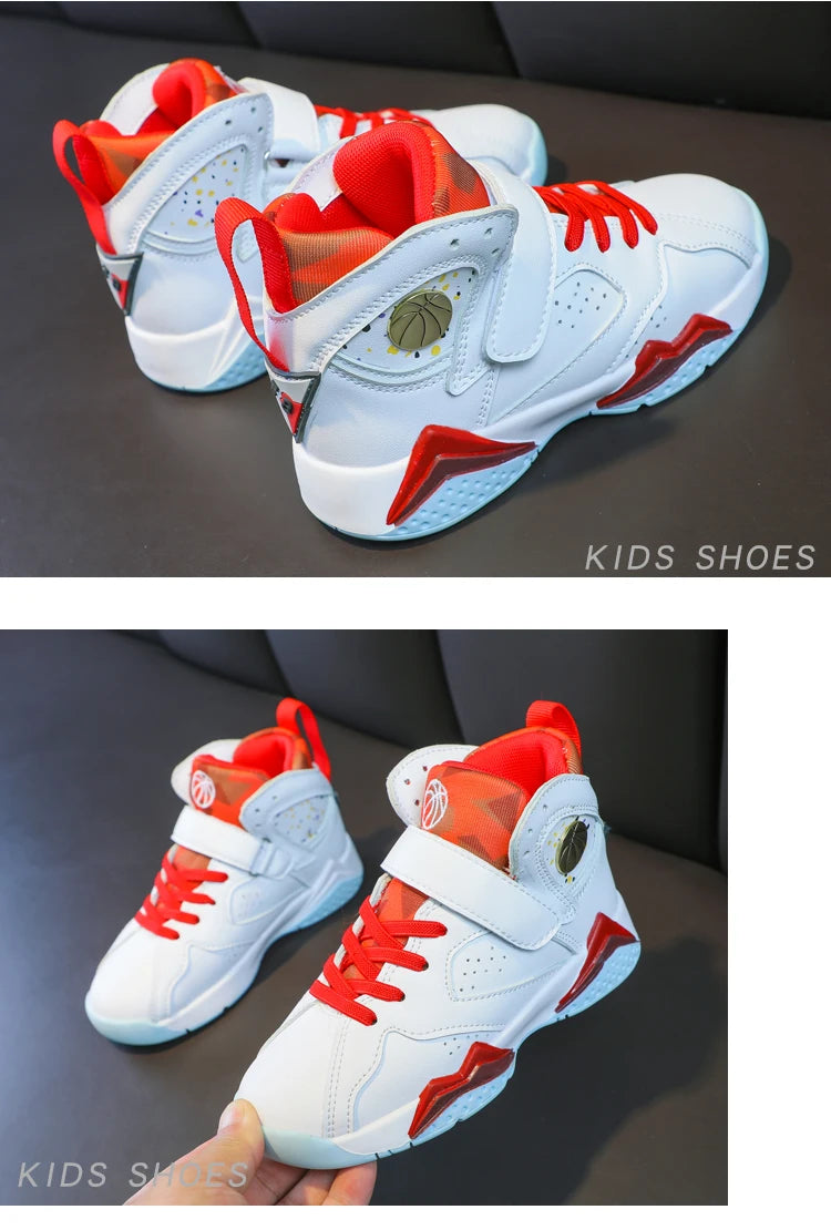 Boys Basketball Shoes - Non-Slip Breathable Athletic Sneakers for Kids