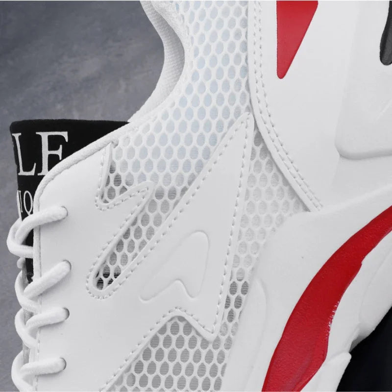 Mesh Men's Sneakers white summer platform sneakers Stylish Lace-up Male Sneaker Breathable Man Tenis Footwear men's sports shoes