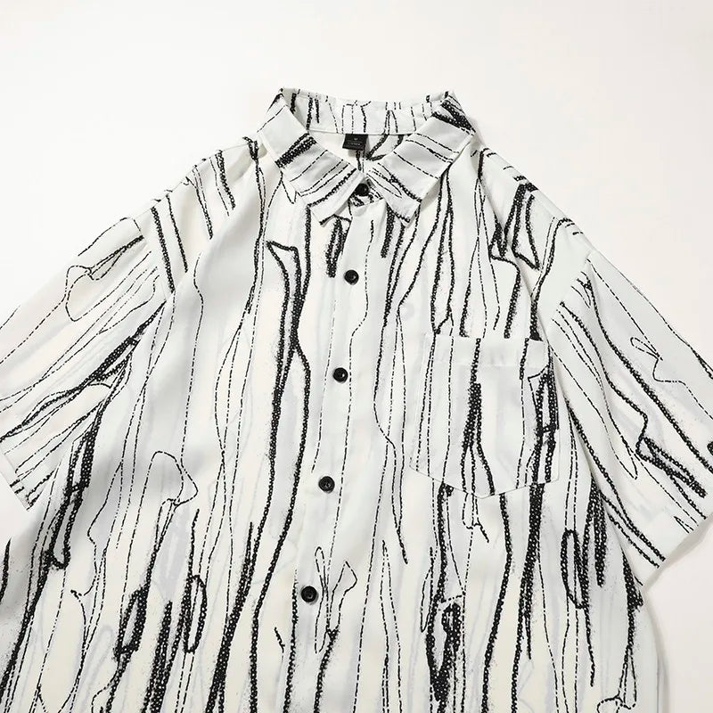 Stay Cool in Style Short Sleeve Men's Shirt Add Some Edge To Your Look with Our Short Sleeve Black Shirt for Men