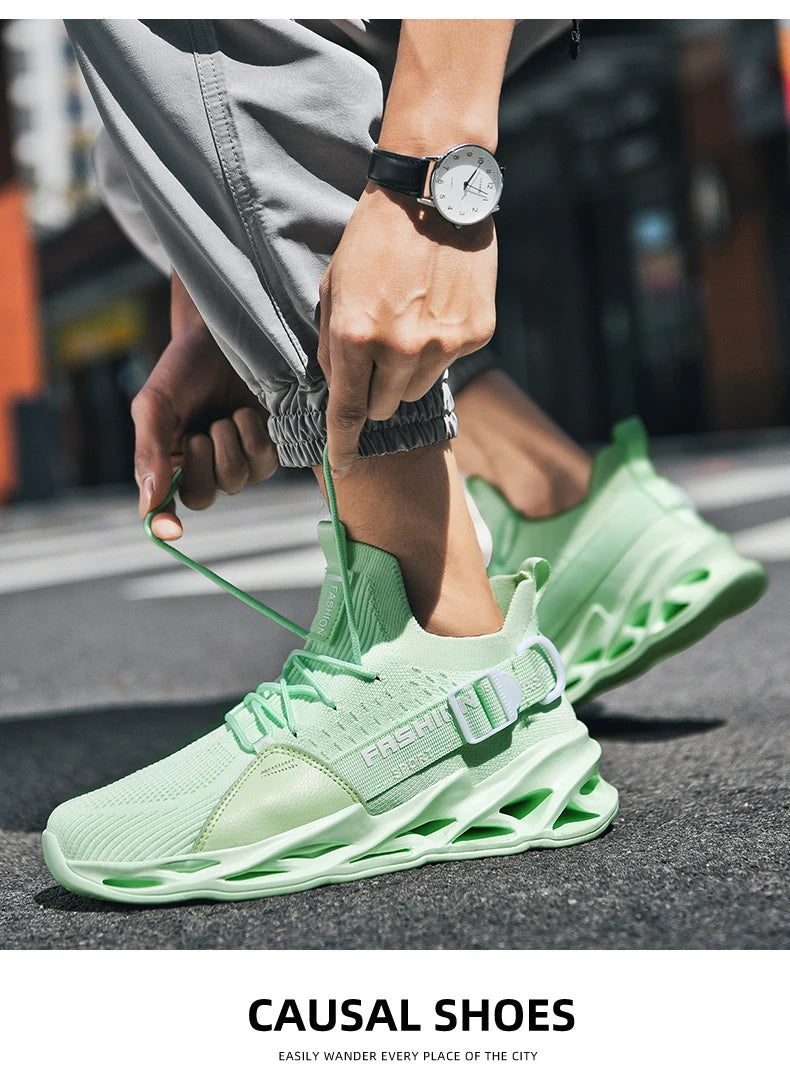 Sneakers Men Mesh Breathable Casual Men Shoes Unisex Light Soft Thick Sole Hole Couple Shoes Athletic Sneakers Women Shoes