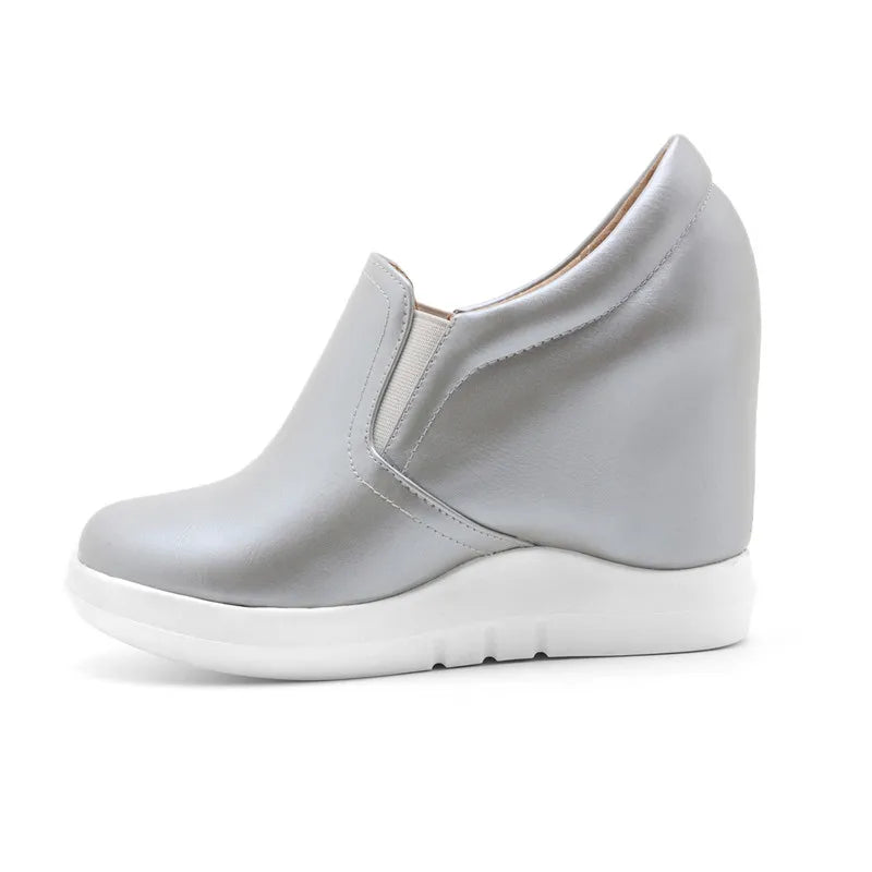 White Wedge Shoes Women Sneakers Spring Autumn Hidden Heels Ladies Loafers Shoes Casual Comfort Wedges Platform Female Shoes