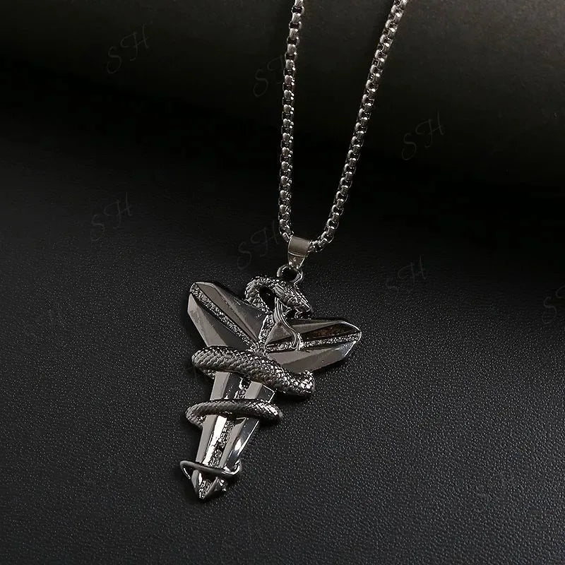 2023 Necklace for Men Basketball Fans Commemorative Necklace Pendant Snake Mamba Cross Jewelry Tide Daily Wearing